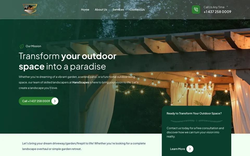 Home page of the Hans Scapes website